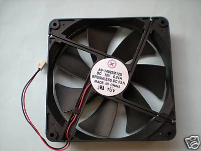 1pc Brushless DC Cooling Fan 7 Blade 12V 140x140x25mm 14025 2 pin connectors - Image 1 of 3