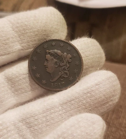 1817 Large Cent Higher Grade US Type Coin With Hair Cords Cover