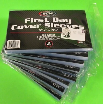 1000 FUNDAS PRIMER DÍA, PARA FUNDAS #6, CRISTALINAS, BCW Foto 1 de 2