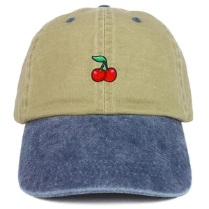 Youth Kid's Cherry Patch Pigment Dyed Soft Cotton Washed Cap - FREE SHIPPING - Picture 1 of 13