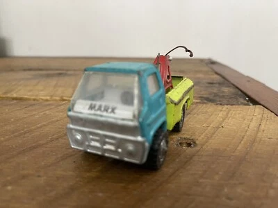 Vintage Marx Blue/Green Mini Tow Truck Wrecker 3 1/2" long Louis 1960s Antique - Image 1 of 4