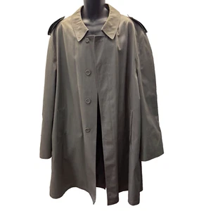 Vintage Oleg Cassini Trench Coat Overcoat Mens 52 Long No Zip out Lining Gray - Picture 1 of 16