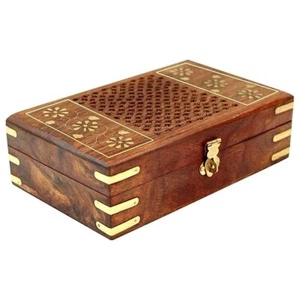 Wooden Jewelry Box for Women | 7x5" Elephant Décor Organizer Handmade - Picture 1 of 5