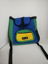 Kids Care Pak Bookbag/ Sling BackPack/ Shoulder Bag Green/Blue/Yellow 