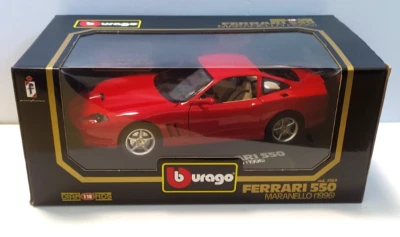 BURAGO DIAMONDS 1:18  AUTO  FERRARI 550 MARANELLO 1996 MADE IN ITALY 3064 - Immagine 1 di 4