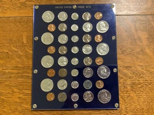 1955, 56,57,58,59,60,61&62- Franklin Half,Washington Qt,Roosevelt Dime,5+1 Cent - Picture 1 of 5