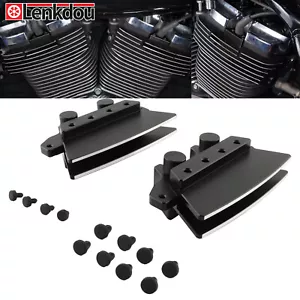 Matte Black Finned Spark Plug Covers For Harley M8 Electra Glide Road King 17-24 - Picture 1 of 9