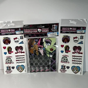 Monster High 32 Stickers Tattoos Set & Party Invitations Envelopes Seals New - Picture 1 of 5