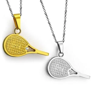 Colgante Acero para Parejas Raqueta De Tenis Plateado Dorado - Imagen 1 de 1