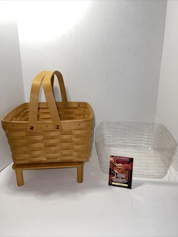Longaberger 1998 Cake Basket With Protector Liner and Riser Cover