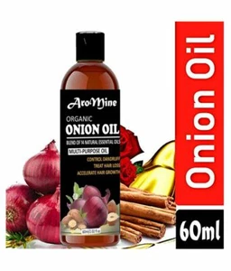 Aromine Organic ONION Herbal Hair Oil-Blend 14 Natural Oils For Hair Growth 60ml - Picture 1 of 3