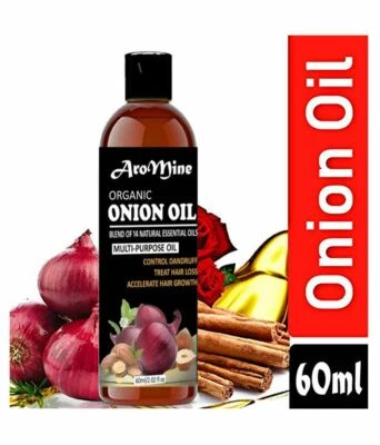 Aromine Organic ONION Herbal Hair Oil-Blend 14 Natural Oils For Hair Growth 60ml - Image 1 of 3