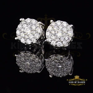 Aretes Para Hombre 925 White Silver Women's 0.66ct Cubic Zirconia Round Earrings - Picture 1 of 12