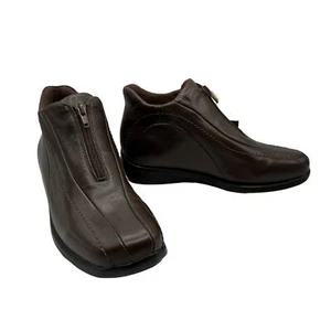 New Earth Shoe Acadia Women's Brown Leather Comfort First Booties Size 7 - Picture 1 of 10