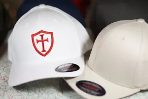 CUSTOM FLEXFIT Knights Templar Hat Crusaders Cross Jesus Crusader Masonic - Picture 1 of 10