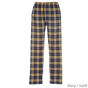 Youth Classic Flannel Pants in Navy/Yellow or Orange/Black personalization avail - Picture 1 of 6
