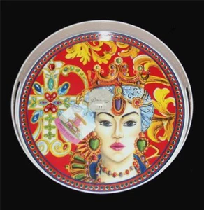 Baci Milano Seaside Baroque Female Jewels Melamine 15.5" Serving Tray w/Handles - Picture 1 of 1