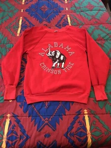 Vintage 80s NOS Alabama Crimson Tide Sweatshirt Elephant Tide University College - Bild 1 von 6
