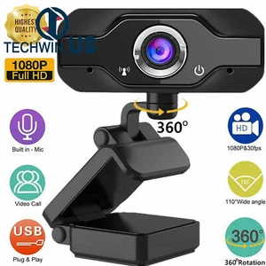 Full HD 1080P USB Webcam Cam with Microphone for PC Desktop & Laptop L3US - Afbeelding 1 van 12