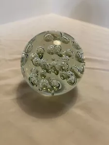 Pisapapeles burbuja controlada vidrio soplado esfera transparente 4,5 pulgadas 4,3 libras MCM DE COLECCIÓN - Imagen 1 de 2
