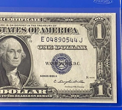 1935-H $ 1 DOLLAR SILVER CERTIFICATE Block E-J UNCIRCULATED - Image 1 of 3