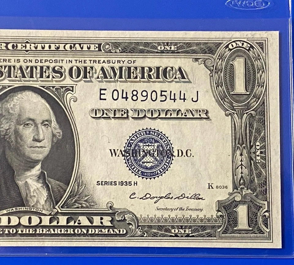 1935-H $ 1 DOLLAR SILVER CERTIFICATE Block E-J UNCIRCULATED - Image 1 of 3