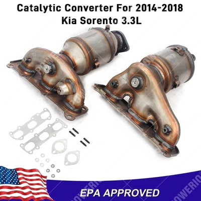 Both Manifold  Catalytic Converter For 2014-2018 Kia Sorento 3.3L Foto 1 de 4