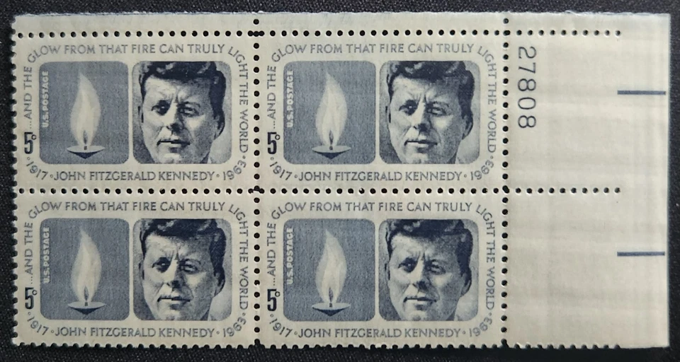US Scott 1246 - John F Kennedy - MNH - 1964 Issue - Plate Block of 4 - Image 1 of 1