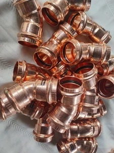 9-Viega ProPress 1-1/2" x 1-1/2" 45° Copper Elbow 77038 New (lot 9) - Picture 1 of 3