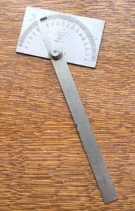 Vintage L. S. Starrett No. 183 Steel Protractor Machinist Tool USA  - Picture 1 of 7