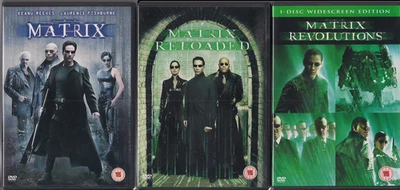 The Matrix Trilogy separate DVDs Matrix, Matrix Reloaded, Matrix Revolutions VGC - Image 1 of 2