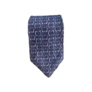 Henry Grethel Abstract 100% Italian Silk Necktie Vintage Tie Blue/Purple/Gray - Picture 1 of 5