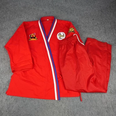 Ernie Reyes West Coast Artes Marciales Rojo Uniforme Gi Set Talla 7 Parches de Karate Foto 1 de 4