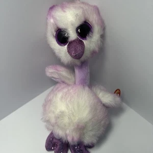 Peluche Ty Beanie Boos KENYA la lavanda avestruz 12"" - Imagen 1 de 8