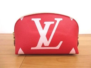 Auth Louis Vuitton MONOGRAM GIANT Pochette M67694 Red x Pink Cosmetic Pouch Bag - Picture 1 of 16
