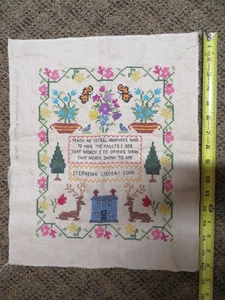 Vintage Paragon Cross Stitch Sampler Finished 18 x 24 Very Nice - Picture 1 of 6