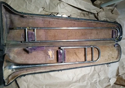 Ambassador Trombone with Case, Czech Republic, Old But Good Condition - Image 1 of 4