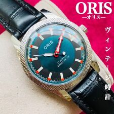 Oris Men's Watch Hand-wound Green Dial Analog 17 Jewels Shock Proof 35mm Used
