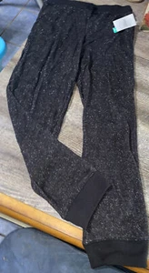 Girls Sz 14/16 Xl Danskin Now Black Sparkly Light Weight Cheer Dance Gymnastics - Picture 1 of 6