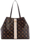 Guess Vicky L Convertible Pouch Tote Bag In Mocha