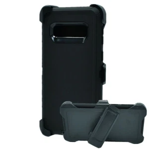 For Samsung Galaxy S10 Shockproof Rugged Defender Case with Belt Clip Black - Picture 1 of 3