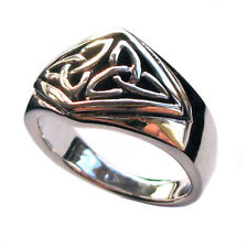 Triquetra Knot Ring Solid Sterling Silver Celtic Pagan Wiccan Signet Finger R009
