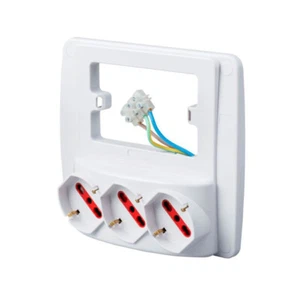 ROSI RS94133 Emilia Smart Wall Multi Socket 3 Socket Schuko / Dual Valent 16A  - Picture 1 of 4