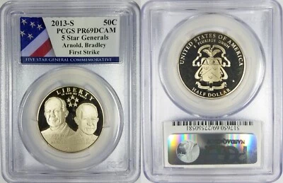 2013-S PCGS PR69DCAM 5 Star Generals Arnold, Bradley 50C #4 ~ FIRST STRIKE - Image 1 of 3