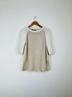 Marc By Marc Jacobs Chunky Knit Jumper S UK Cream Colour Block Cable Knit 