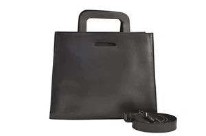 Autentica GUCCI borsa a mano vintage a tracolla 2 vie pelle grigia 5055M - Foto 1 di 10