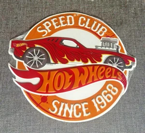 Hot Wheels Tin Metal Sign - SPEED CLUB Since 1968 - Open Road Sealed - 12”x10.3” - Picture 1 of 4