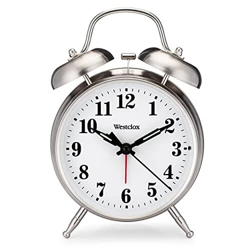 Loud Alarm Clock for Heavy Sleepers Classic Twin Bell Metal Case Backlight - Image 1 of 4
