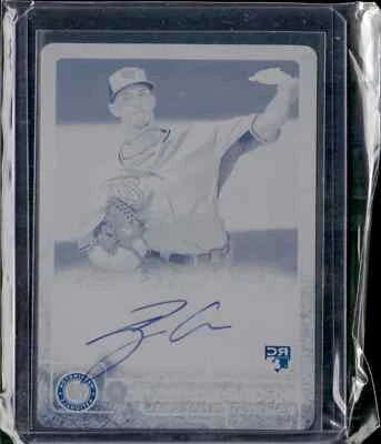 2015 TOPPS CHROME PRINTING PLATE CYAN AUTO ROOKIE A.J. COLE 1/1 - Image 1 of 2