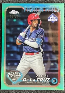 2024 Topps Pro Debut CHROME AQUA / 75 CARLOS DE LA CRUZ #PDC-51 MINT - Picture 1 of 6